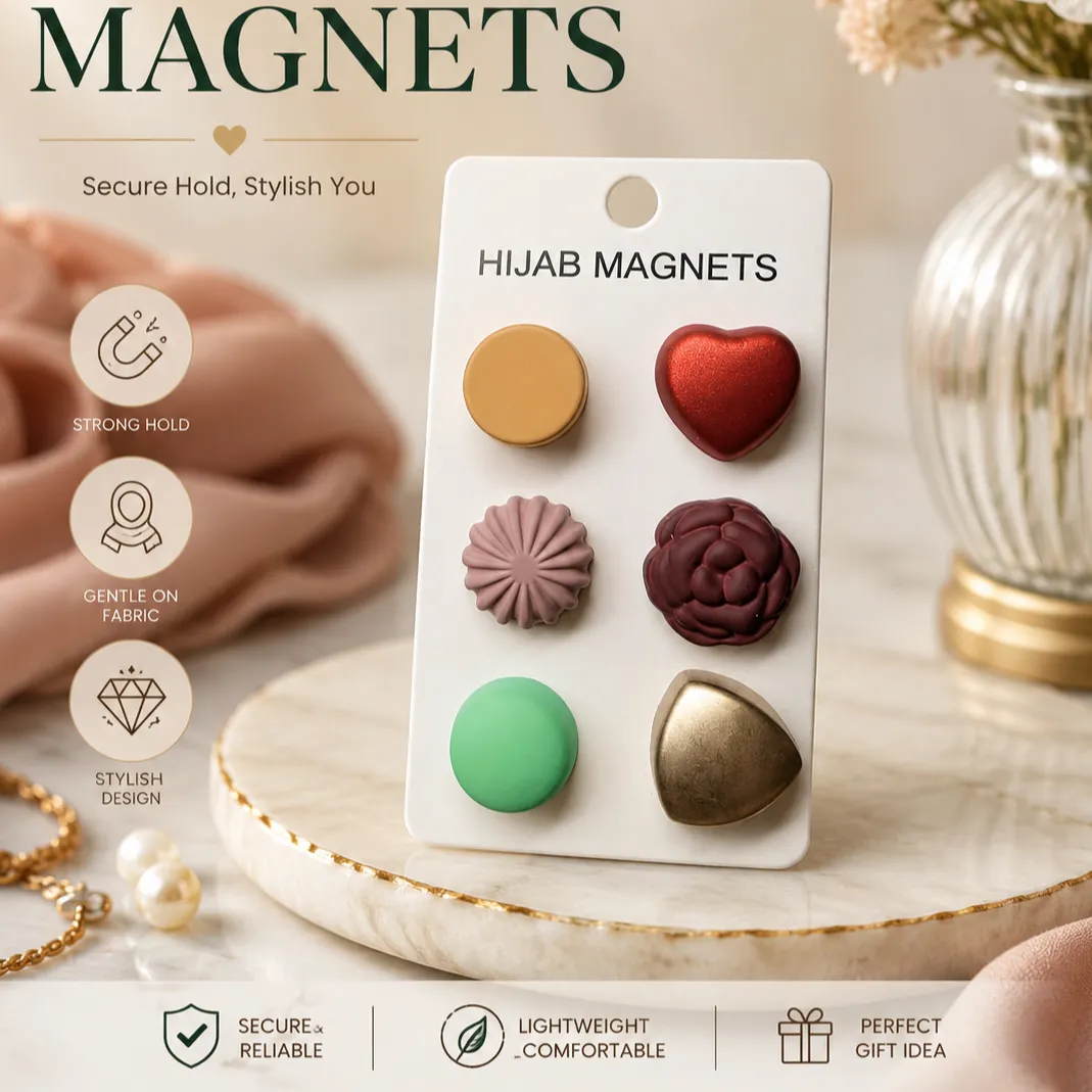 Hijab Magnets Flat Lay Aesthetic Shot