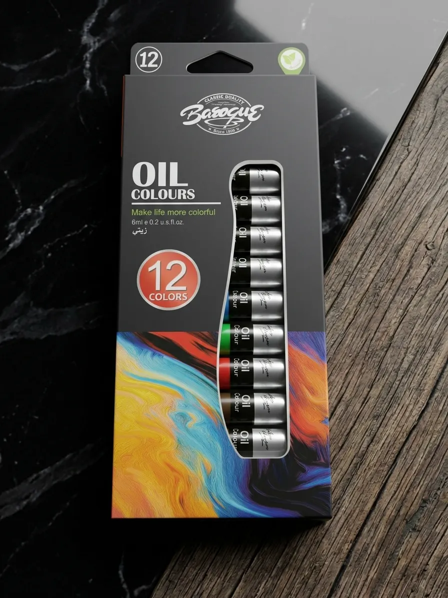 Baroque Oil Colours 12 Color Box Packaging