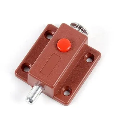 Brown Cabinet Push Lock Angled View