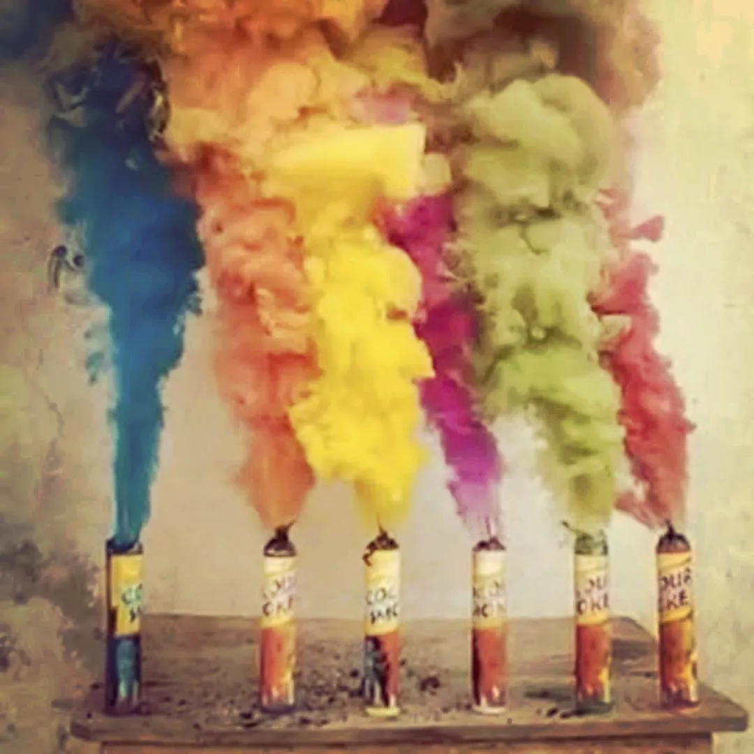 Colour Smoke Stick Wick Closeup View