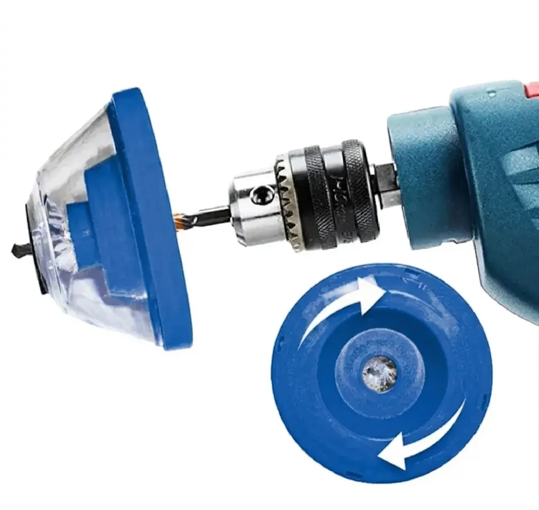 Dust Cover Cup Mounted on Power Drill