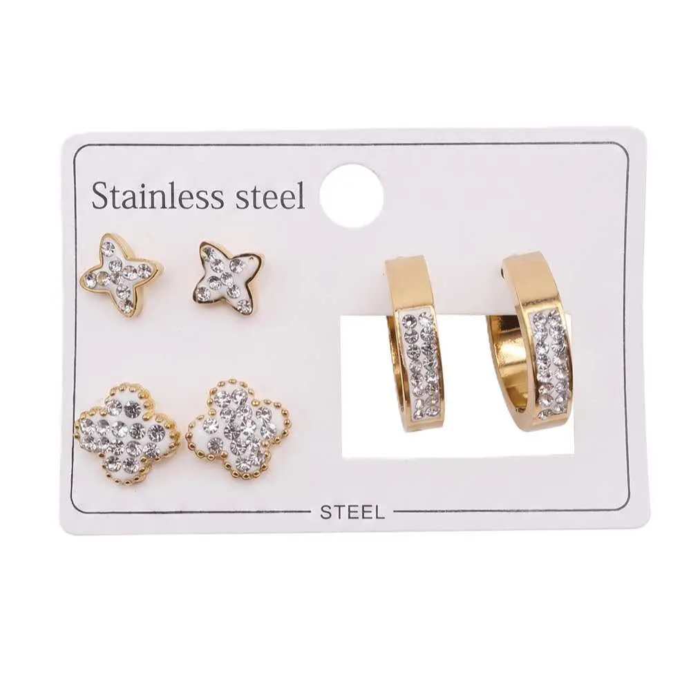 Earrings set in plastic packaging