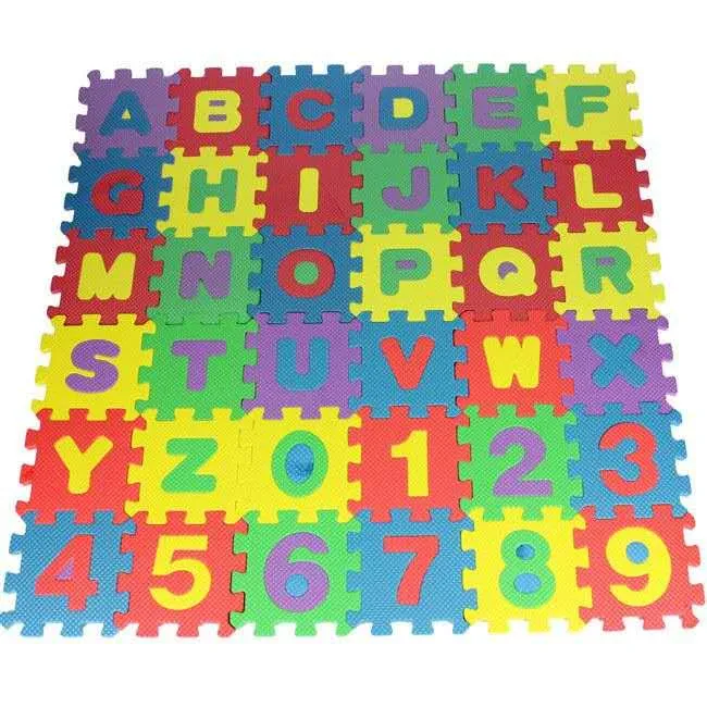 Foam alphabet cubes and puzzle mat