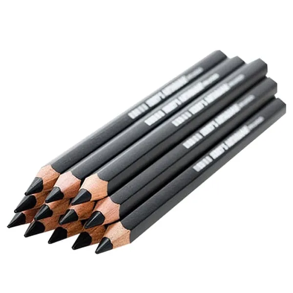 Matte Black Sketch Pencils Set Close Up