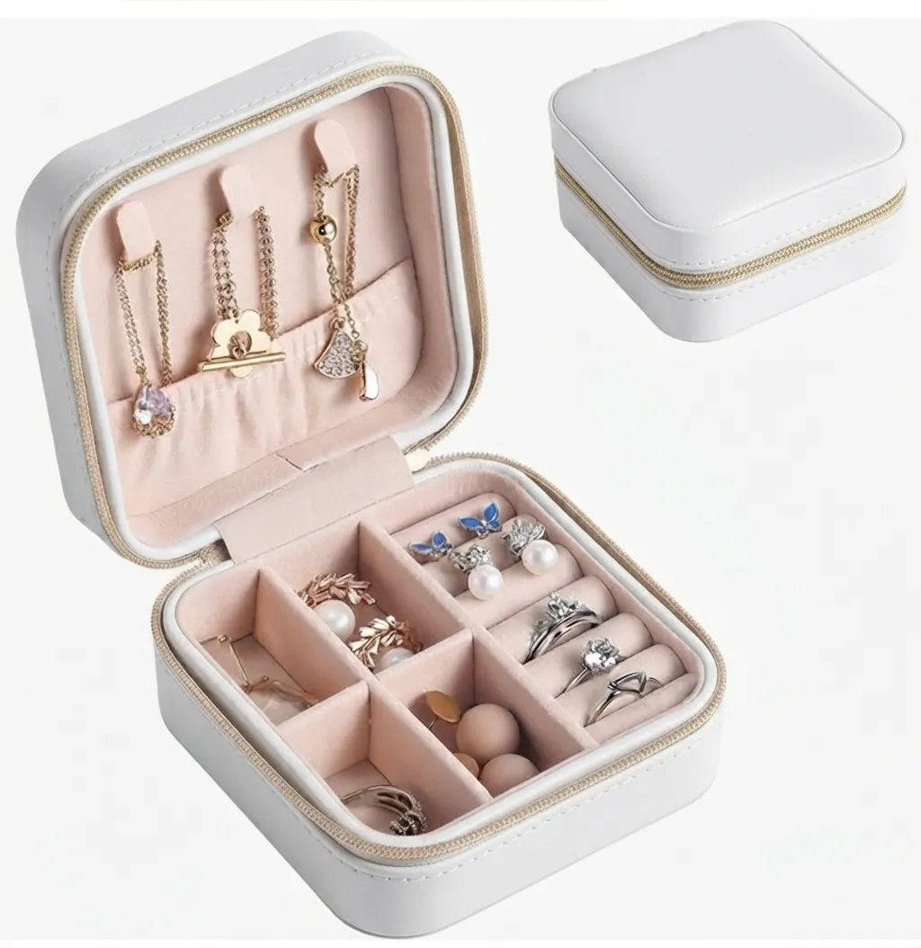 Mini Jewelry Case With Rings And Necklaces