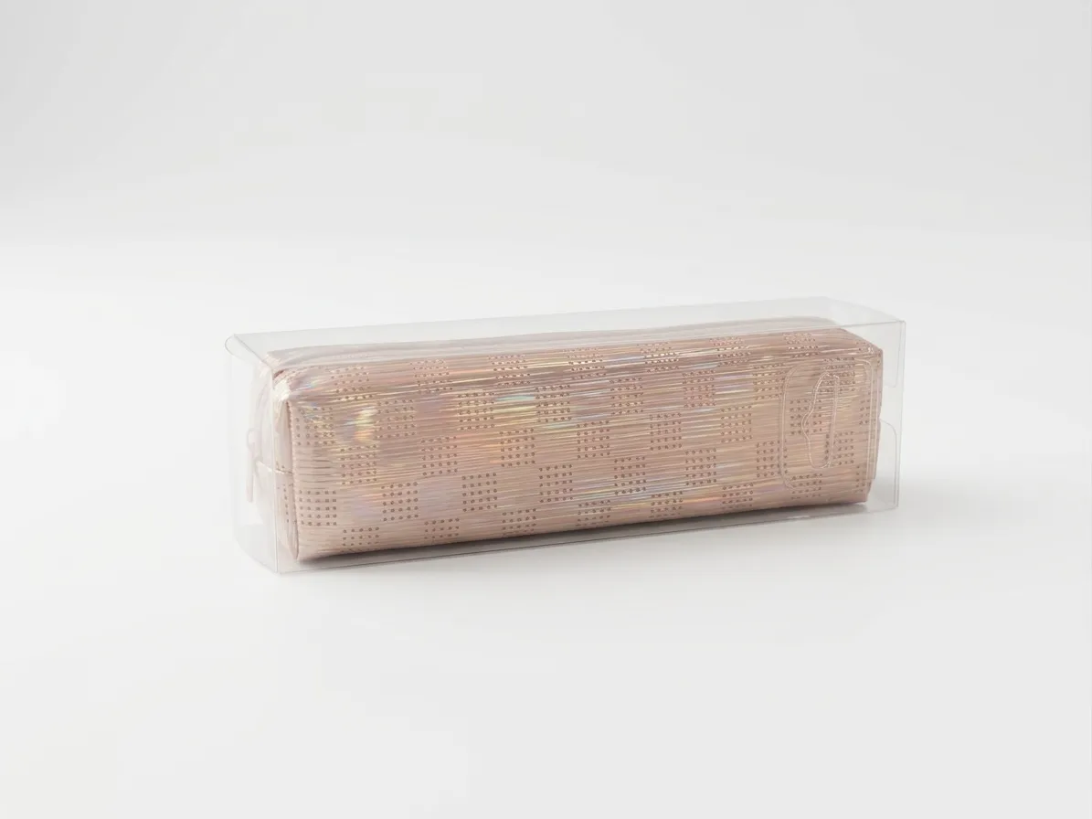 Pink Holographic Pencil Pouch In Packaging