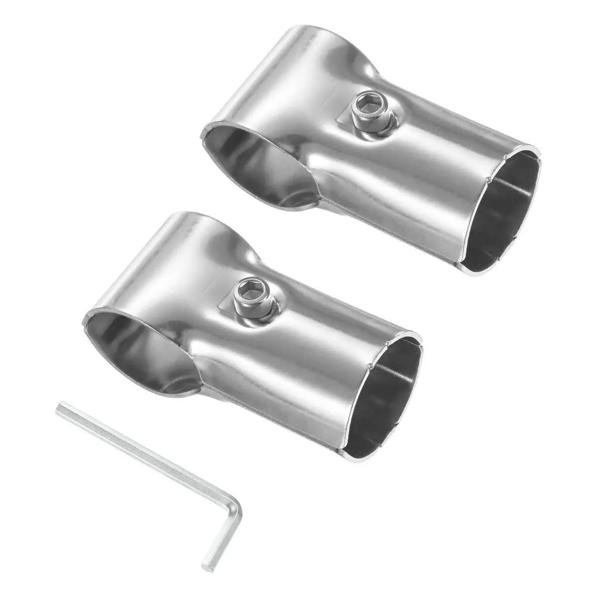 Stainless Steel Pipe Connectors Pair View