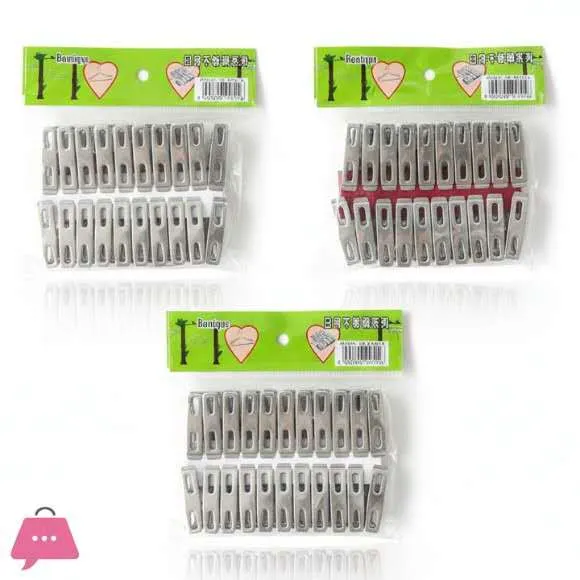 Three Packs Steel Cloth Pegs Display